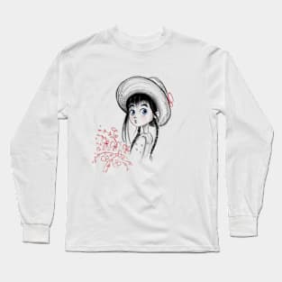 Cute Hat Girl Long Sleeve T-Shirt